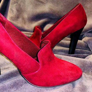 WOMEN'S Liz & Co. Faux-Suede Burgundy/Maroon Heels Pumps
